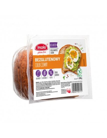 CHLEB CIEMNY BEZGLUTENOWY INCOLA 200G [12]