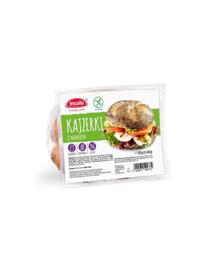 BUŁKI KAJZERKI Z MAKIEM BEZGL 2 SZT 120G INCOLA[12